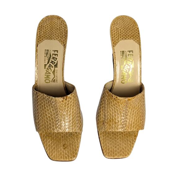 Salvatore Ferragamo Shoes - Salvatore Ferragamo Python Snakeskin Mules – Size 9 Narrow | Genuine Exotic Skin